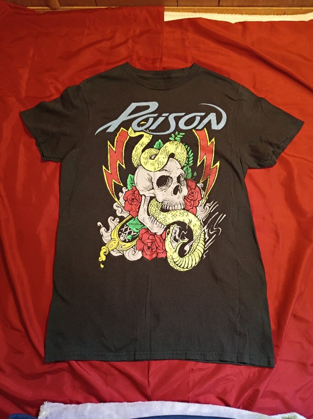 Ecko Unlimited Black Tee with Skull, Snake & Rose Graphic